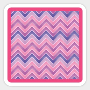 Plum Purple Pink Mauve Chevron Herringbone Print Pattern White Midnight Blue Glittery Sticker